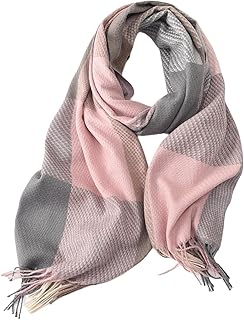 spirgear Women's Winter Checked Winter Scarf Soft Warm Women's Scarf with Tassels