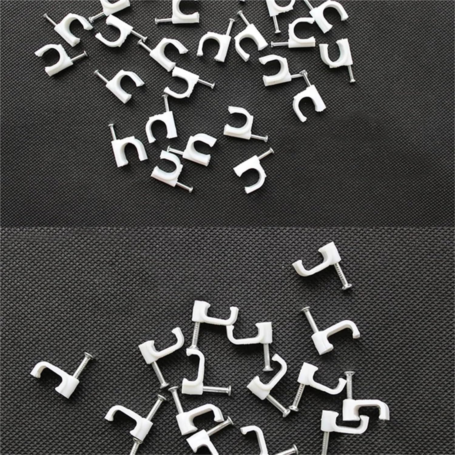 1000 PCS Nail Wire Cable Clips Round U Type White Telephone Cord Cables