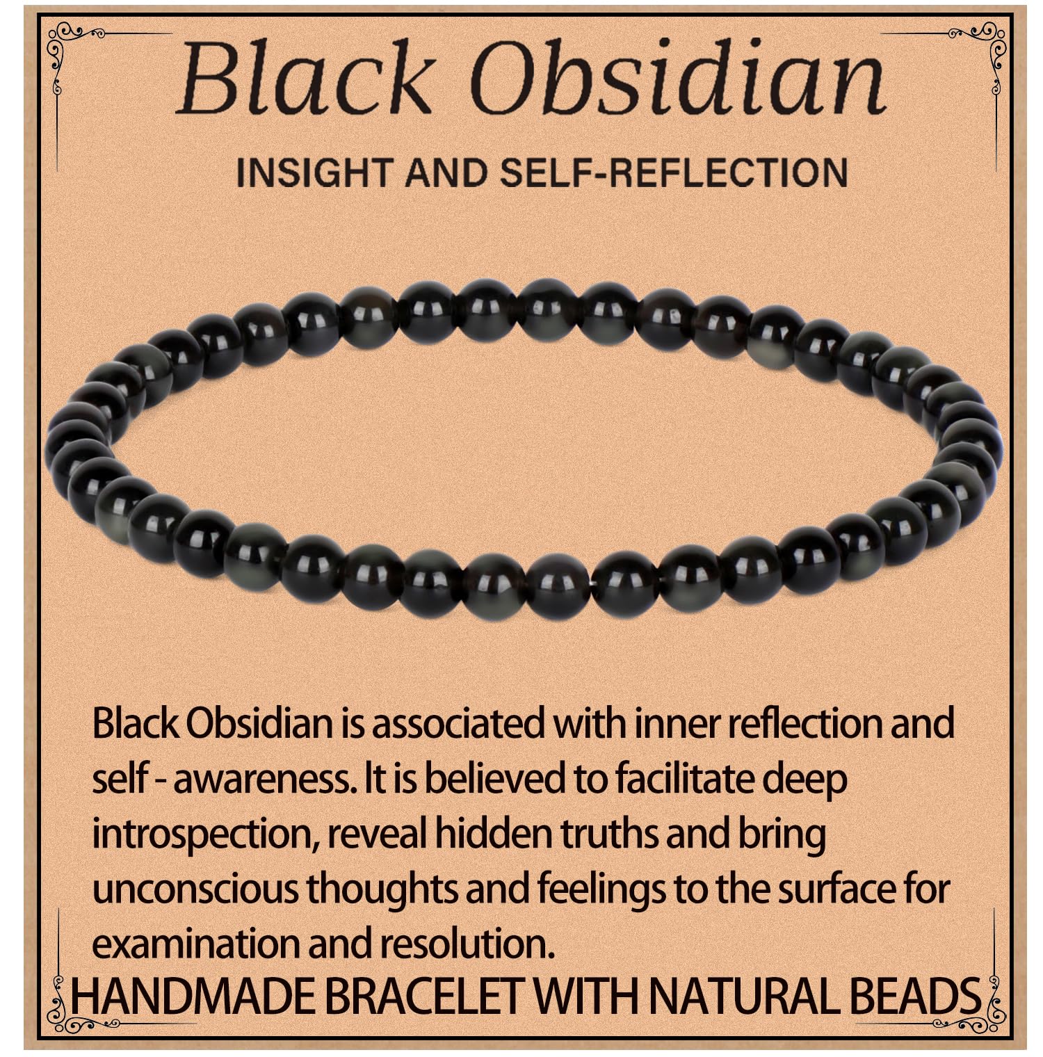 LPBeads Handmade Natural Gemstone Stretch Elastic Bracelet Healing Crystal Round Stone Beads Jewelry Gifts for Women Men