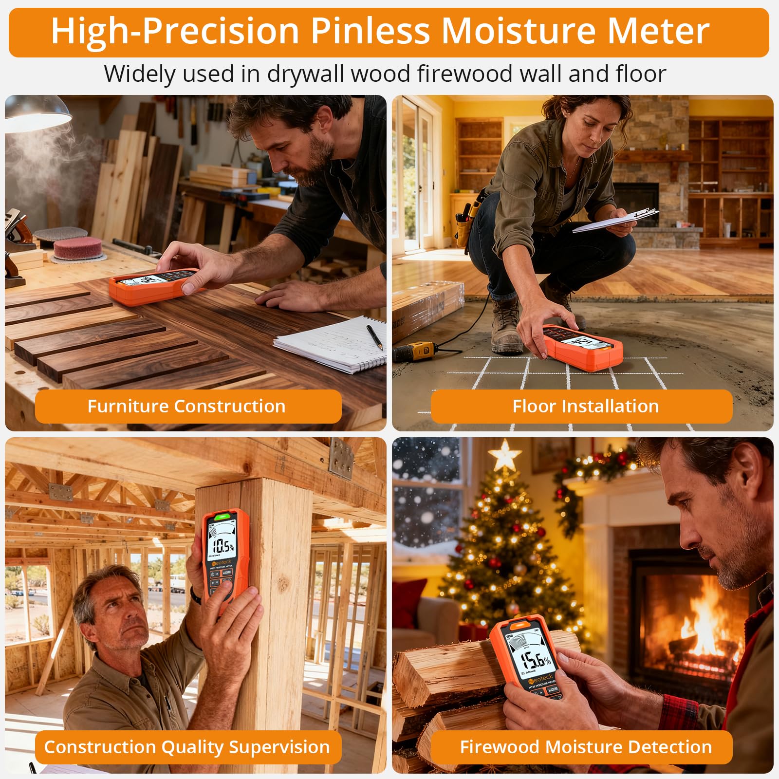 Neoteck 6-in-1 Moisture Meter - Wood, Drywall, Concrete -6 Neoteck 6-in-1 Moisture Meter - Wood, Drywall, Concrete -6