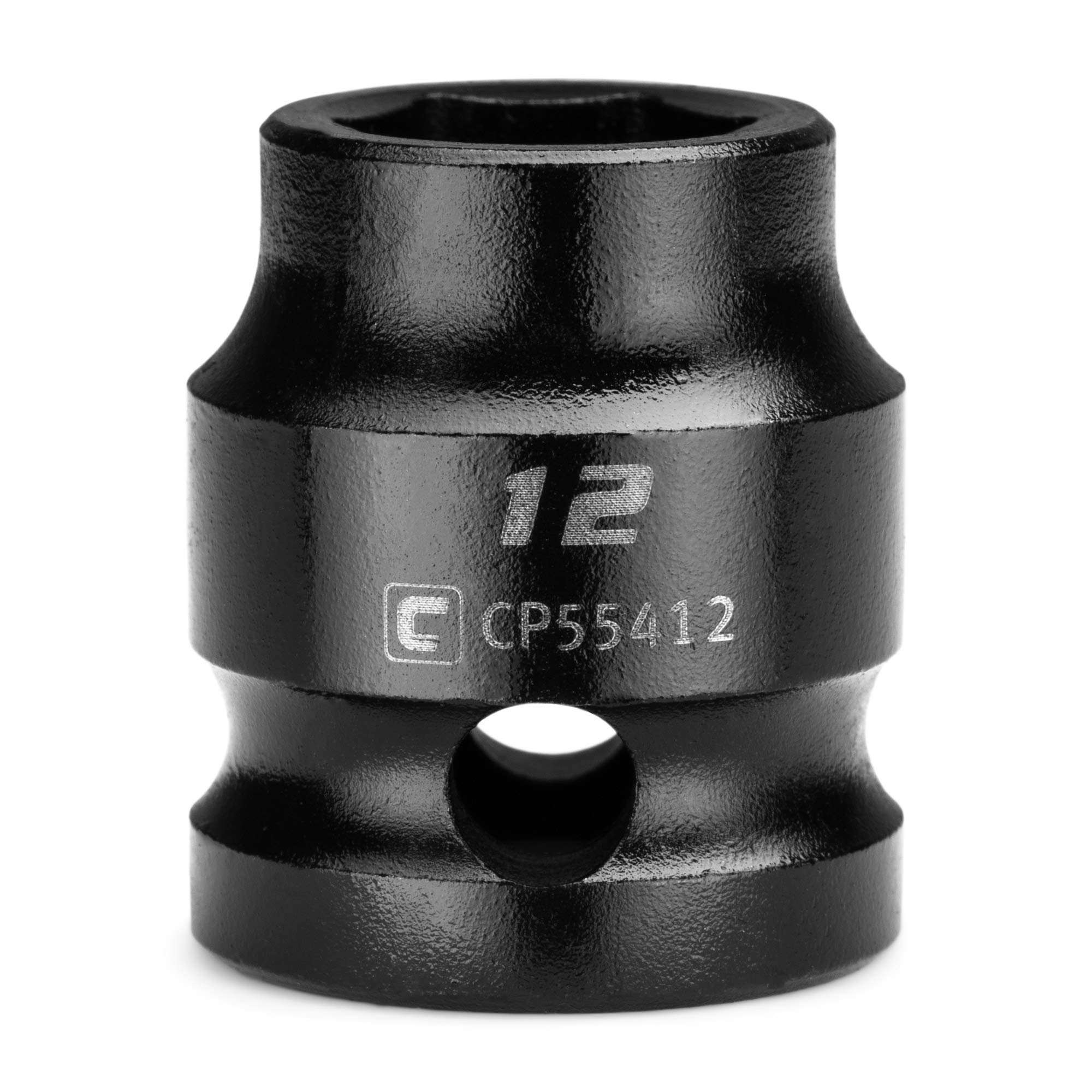 Capri Tools 12 mm Stubby Impact Socket, 1/2 in. Drive, 6-Point, Metric, CP55412