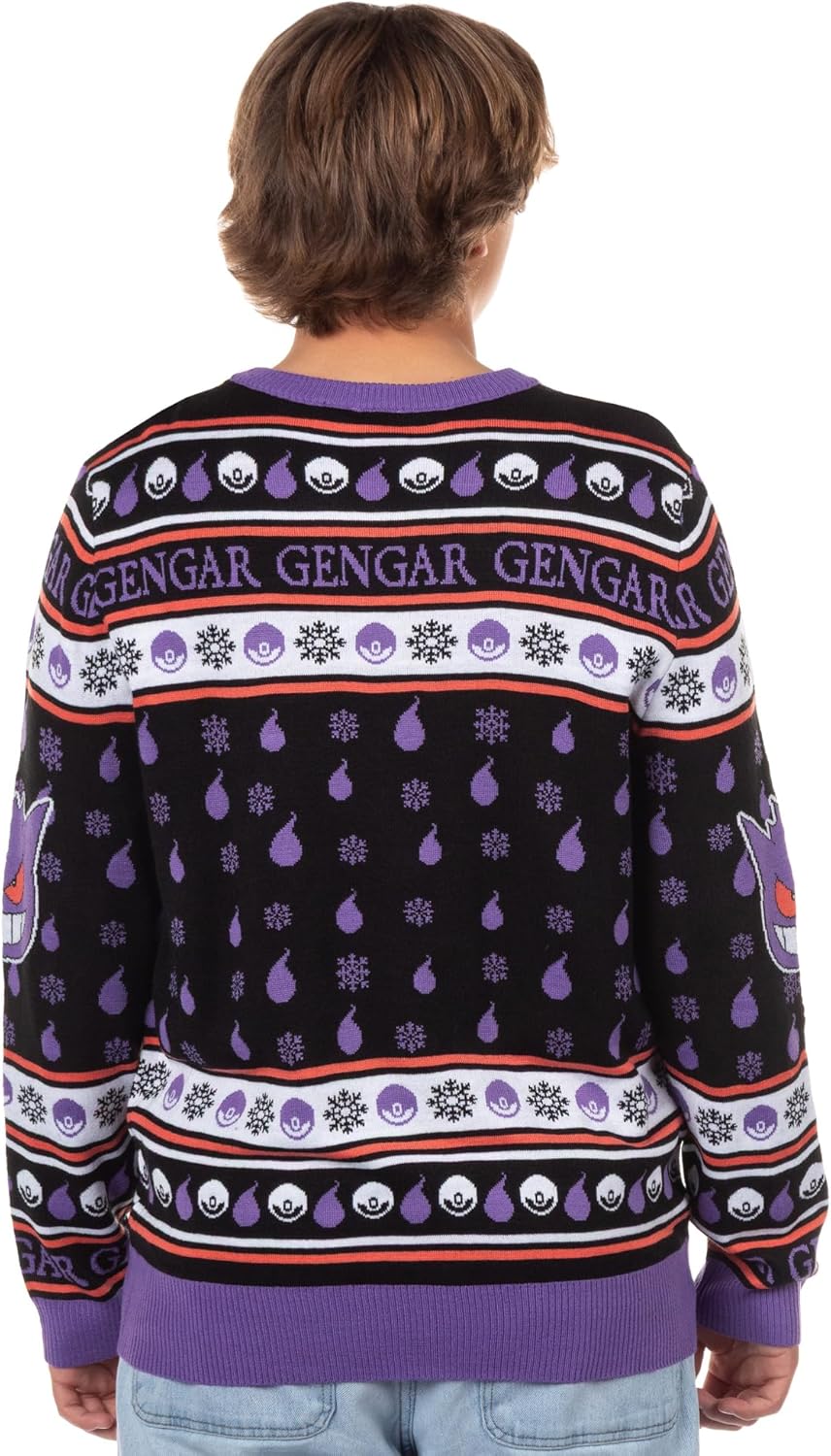 Mad Engine Pokemon Character Design Men's Pullover Crewneck Adult Ugly Sweater for Christmas