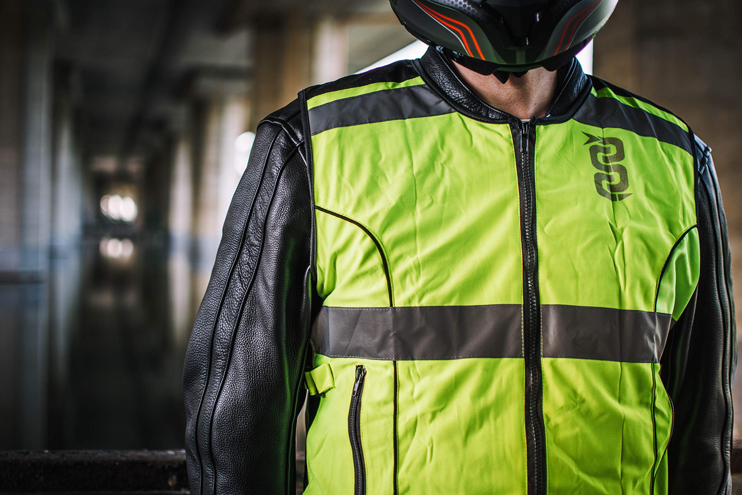 OJ Gilet Alta Visibilit Certificato EN 1150 Flash Tessuto Esterno Poliestere Giallo Unisex