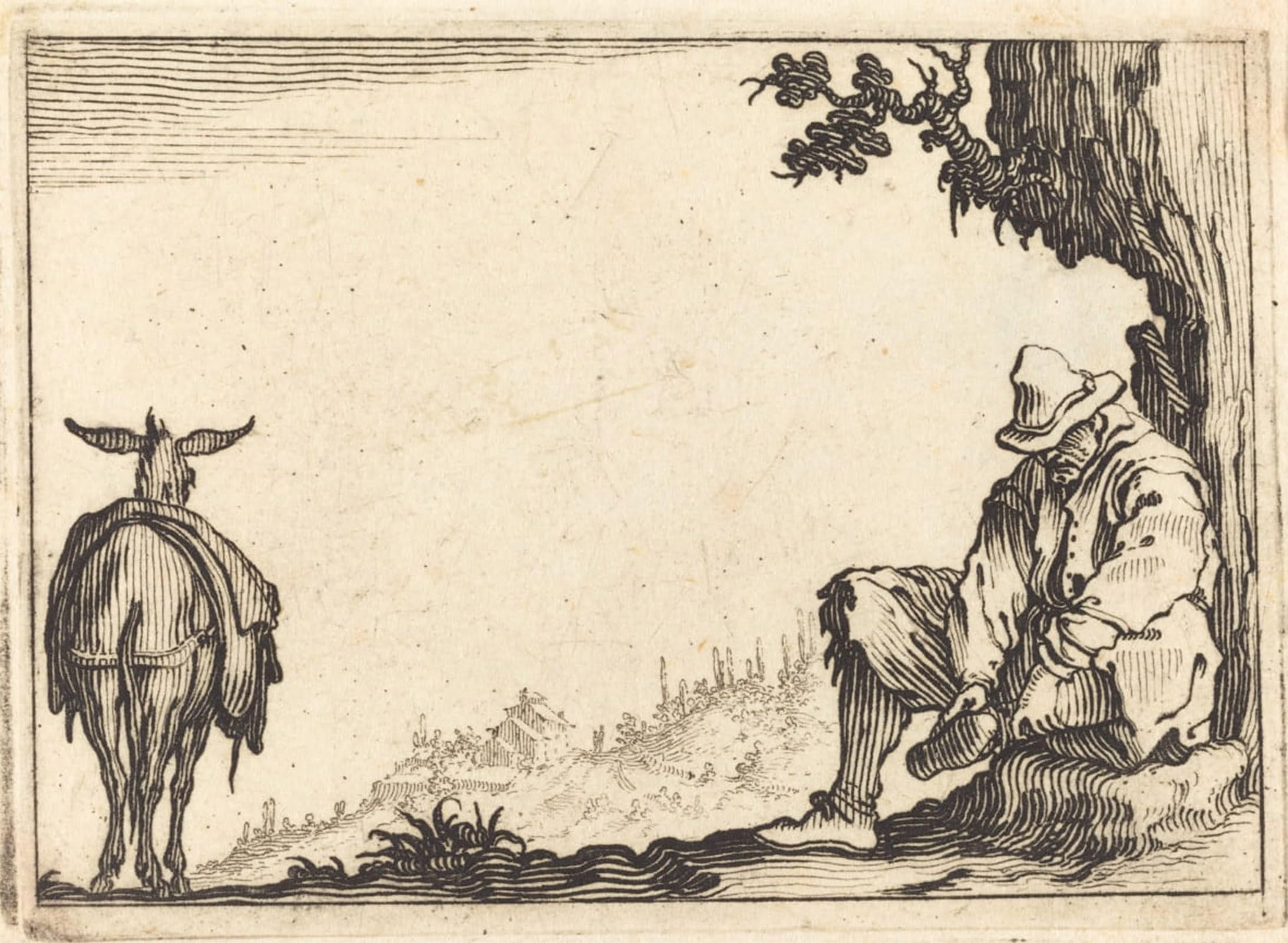 POSTERIIk Famous Print Pop Art Wall Art Graffiti Peasant Removing His Shoe by Jacques Callot Art Prints for Home Decor 60x90cm