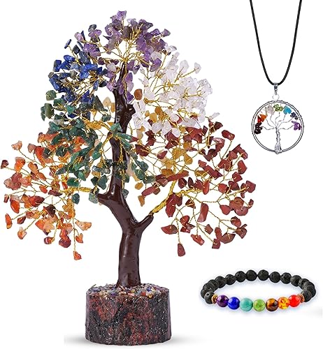 Miniatura 1 de ABHISUBYA Árbol de cristal - Cristales para curación - Decoración de cristal - Árbol de piedras preciosas - Árbol de chakras - Piedras curativas -