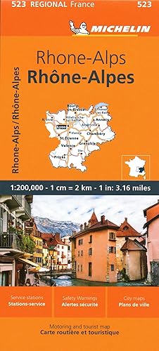 Mapa Regional Rhone-alps / Rhone-alpes (10523): Rhone-Alps Map 523