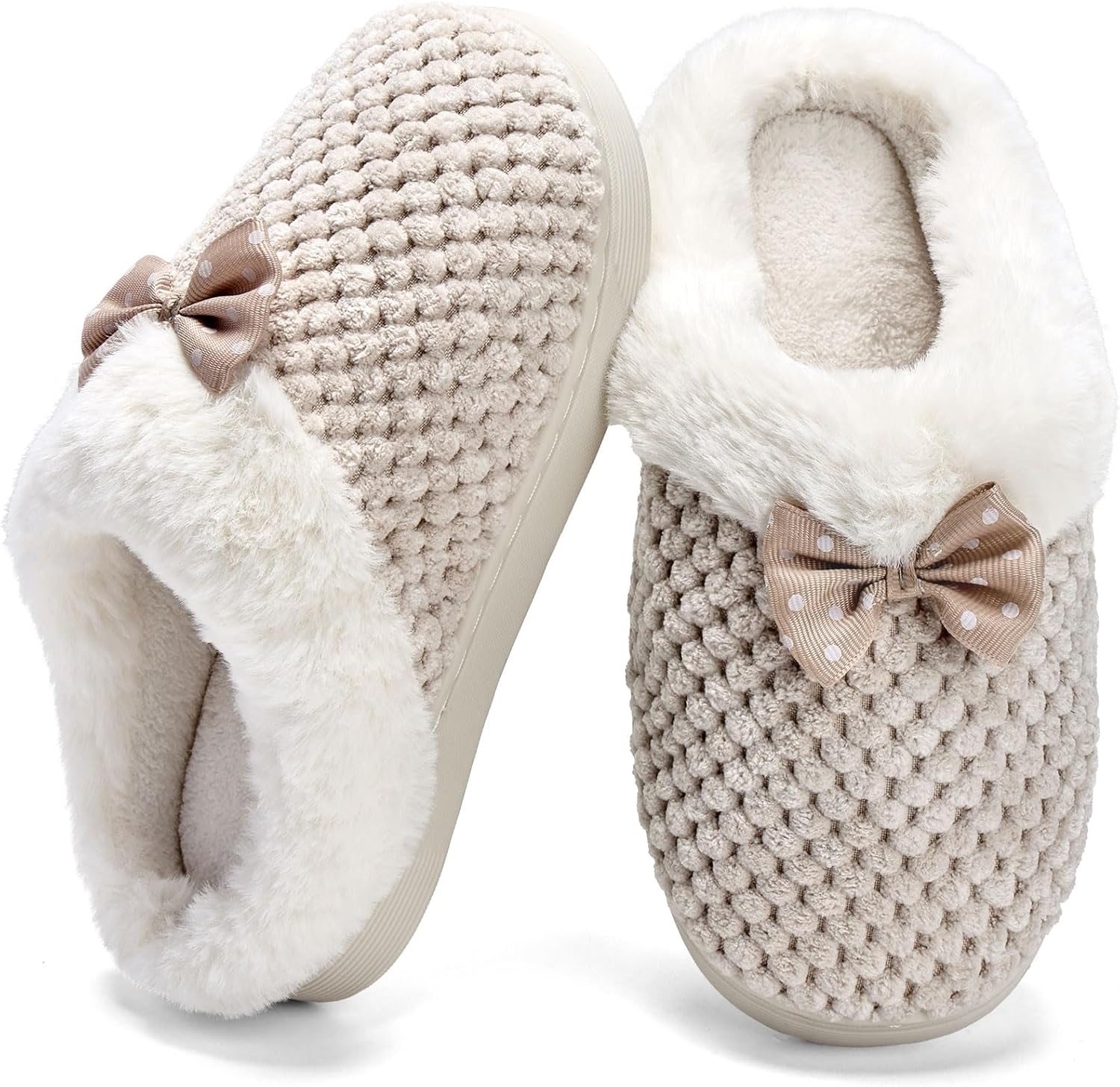 WateLves Girls Slippers Memory Foam Toddler Kids Comfort Wool-Like Plush Fleece Lined House Shoes for Indoor & Outdoor