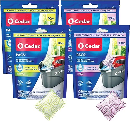 O-Cedar Floor Cleaning 40ct Pacs with Citrus Scent 10ct (2-Packs) and Lavender Scent 10ct (2-Packs)