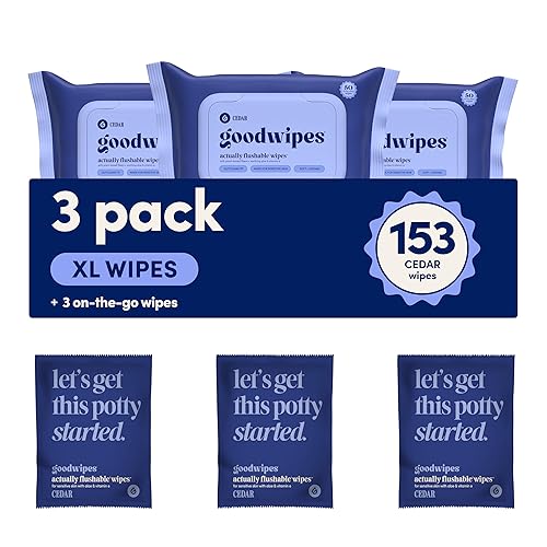 Vista 10 de Goodwipes Toallitas desechables para el trasero - Vitamina E y aloe - Seguras para alcantarillado y fosa séptica - Toallitas húmedas extra grandes