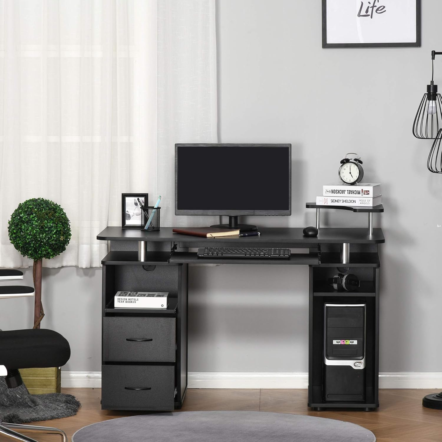 HOMCOM Computer Desk in a home office setting