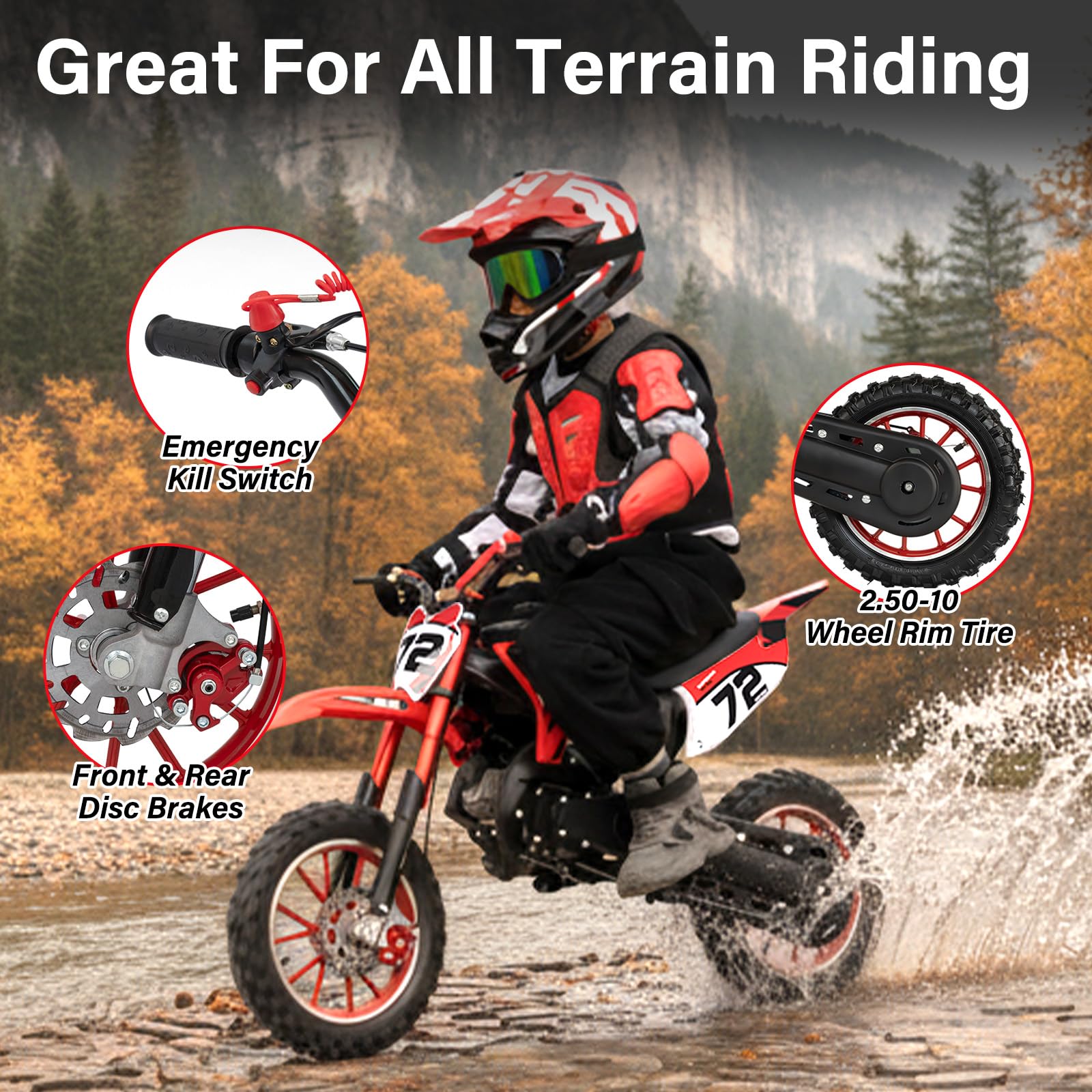 Amazon.com: MX moto 49CC Kids Dirt Bike, 2-Stroke Gas Powered Off