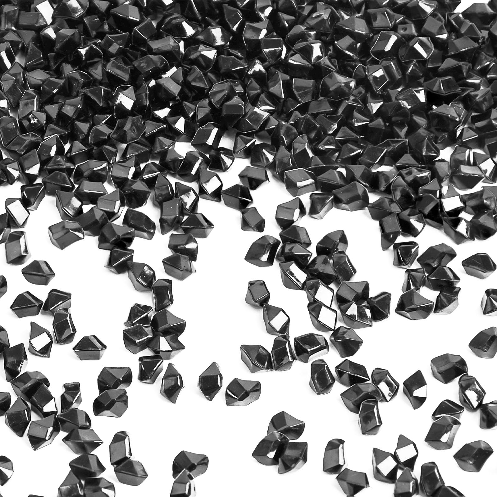 DomeStar 4200PCS Black Fake Ice Rocks, Acrylic Black Mini Fake Diamonds Vase Fillers for Table Centerpieces DIY Craft Wedding 0.2" x 0.28"