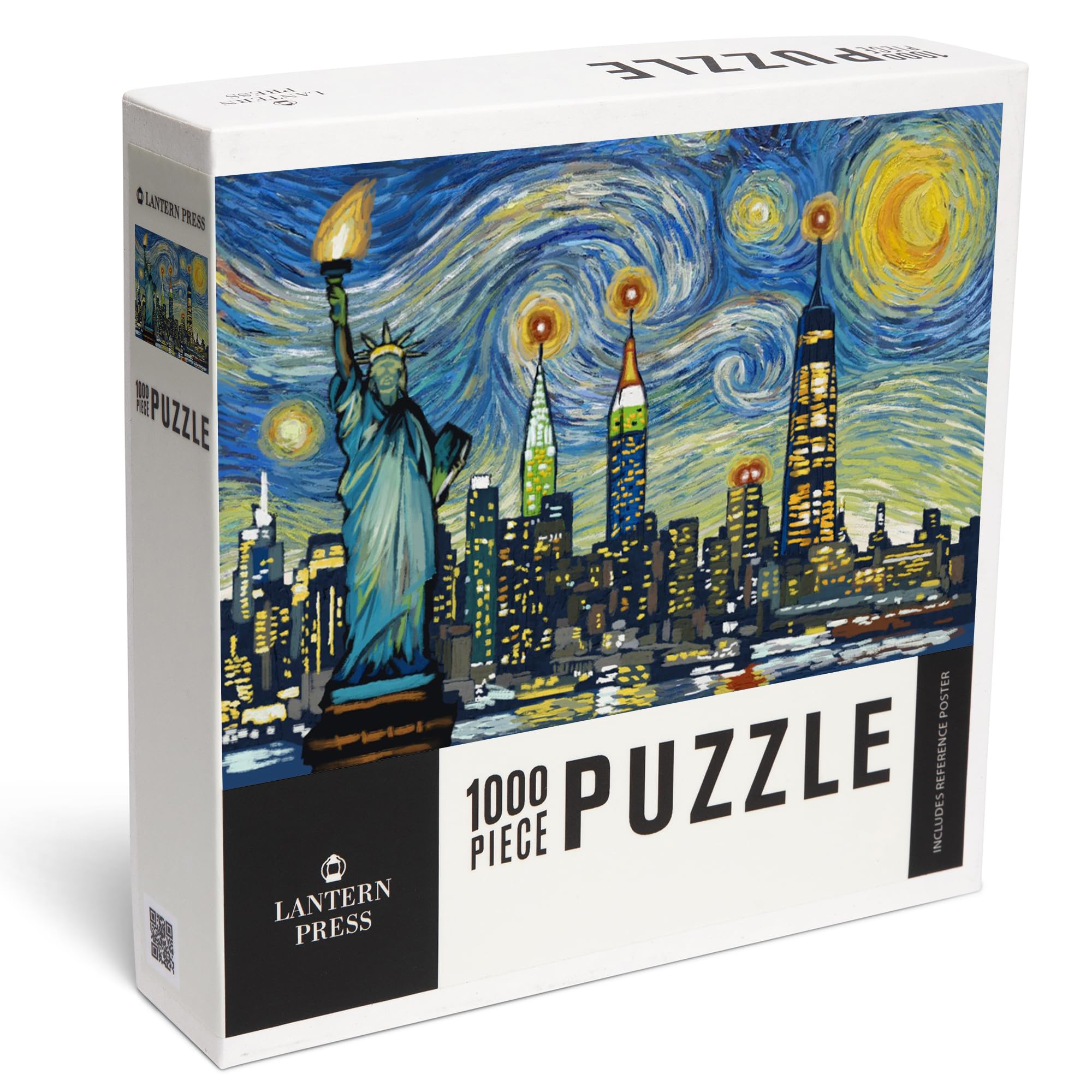 Lantern Press New York City, New York, Starry Night City Series Puzzle de 1000 pièces pour adultes, fabriqué aux États-Unis, avec affiche de référence