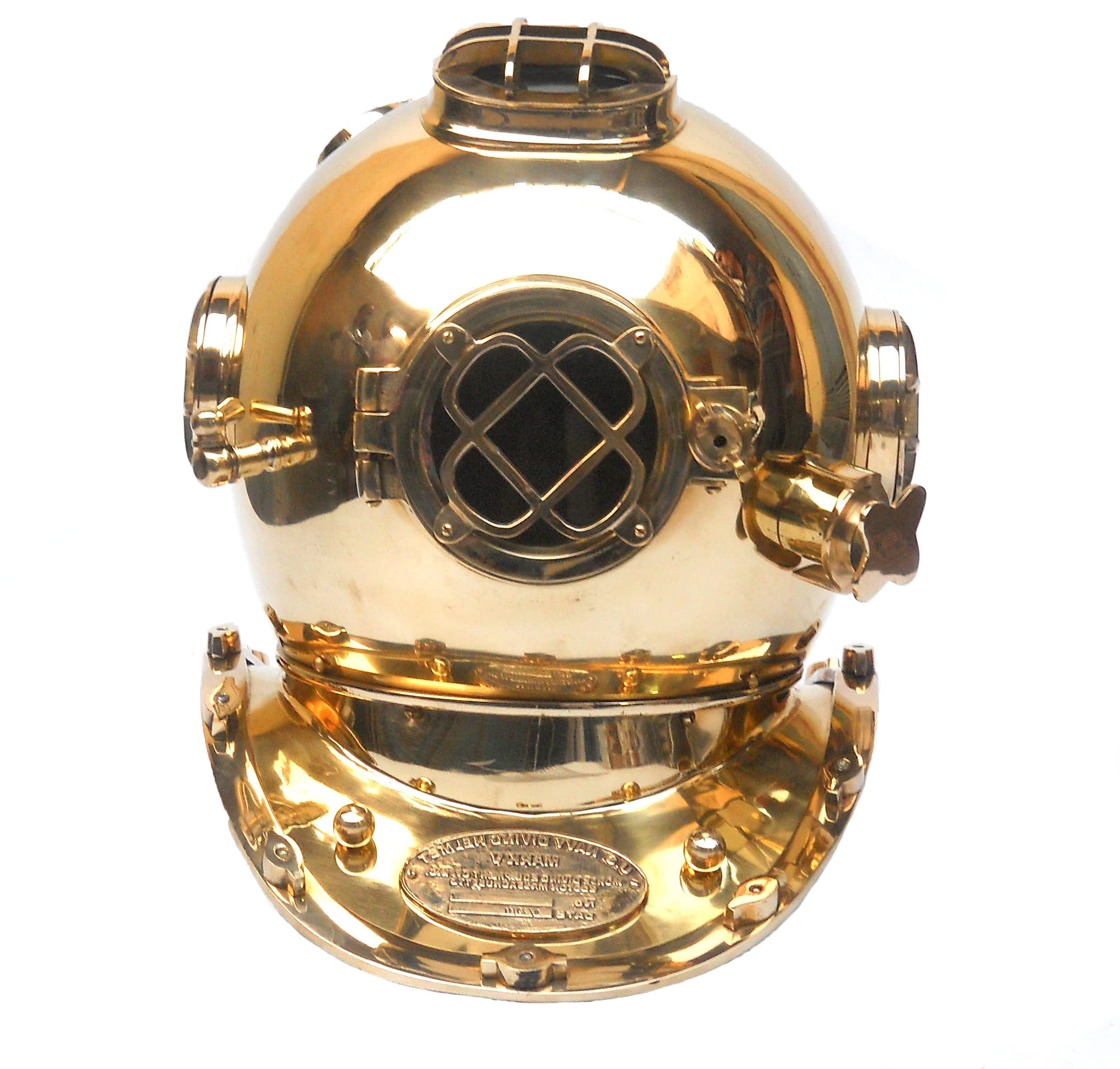 Nagina International Nautical Divers Helmet Maritime Mark V Deep Diving Solid Brass Helmet