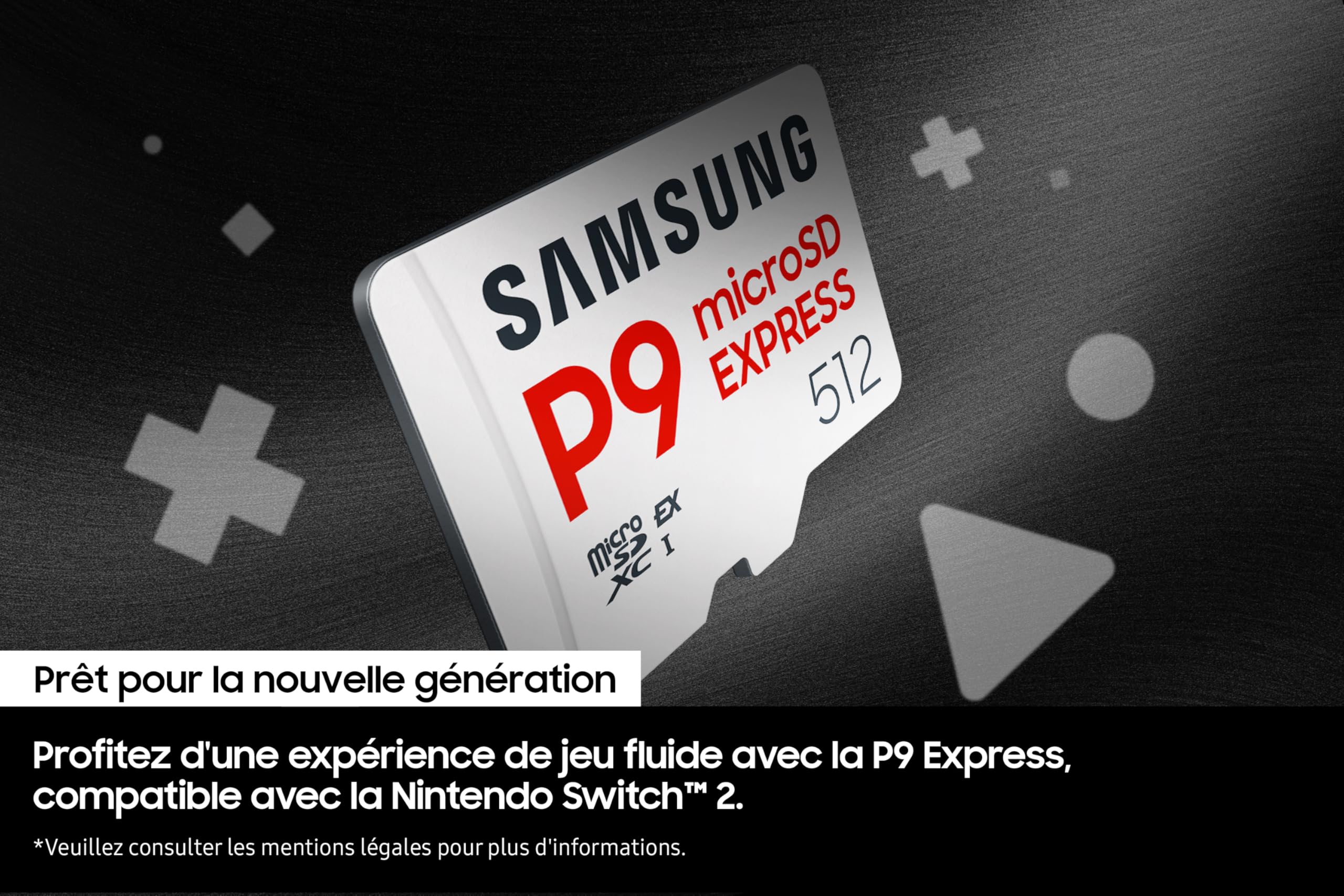 Samsung P9 Express microSD-Express 512 Go, Carte mémoire pour Console de Jeux, Vitesses de Lecture/écriture jusqu'à 800 Mo/s, pour vidéo 4K UHD et appareils Photo, MB-MK256T/WW