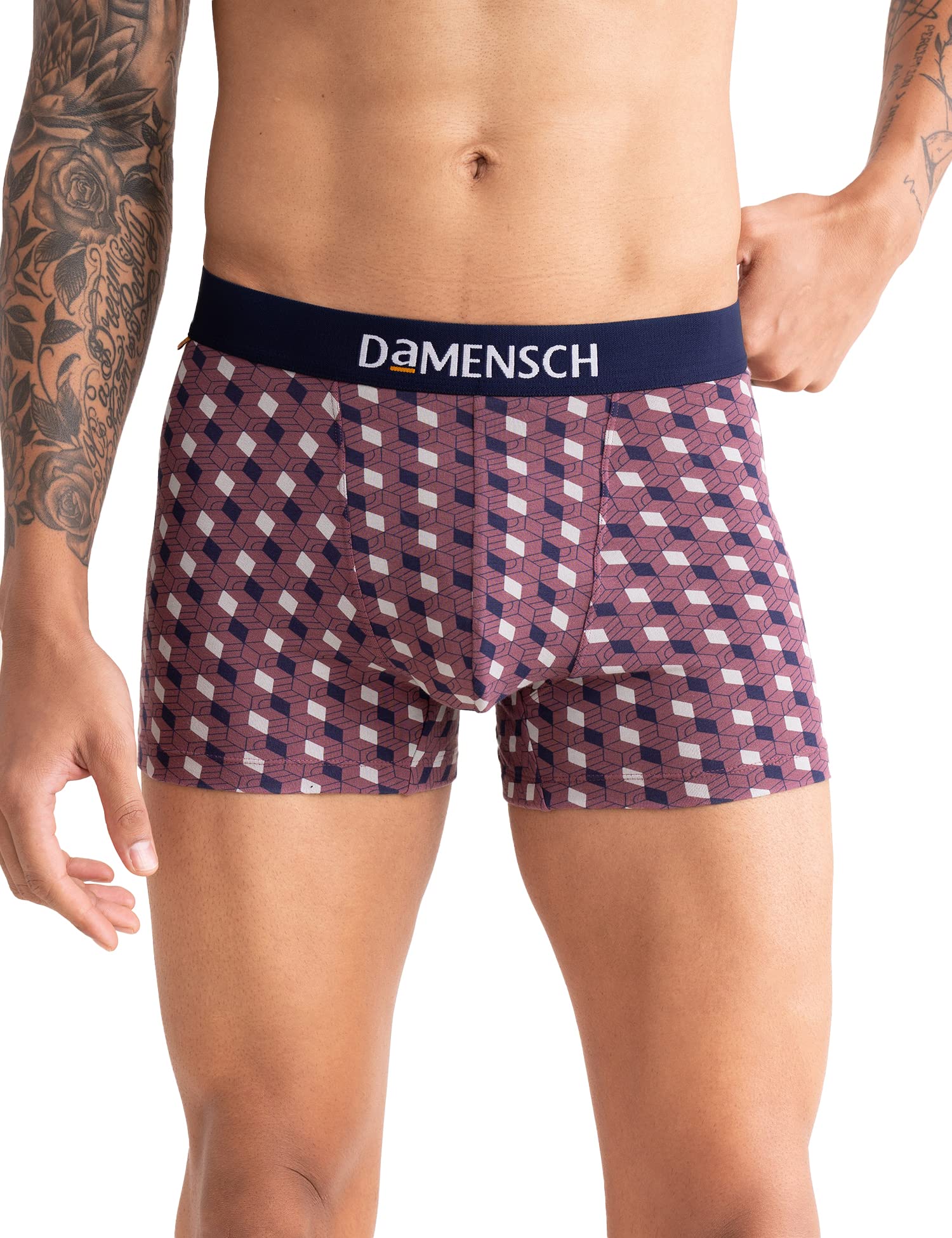 damensch Men's Deo-Cotton Deodorizing Printed Trunks- Pack of 1- Earth Red- XXX-Large-picture-35