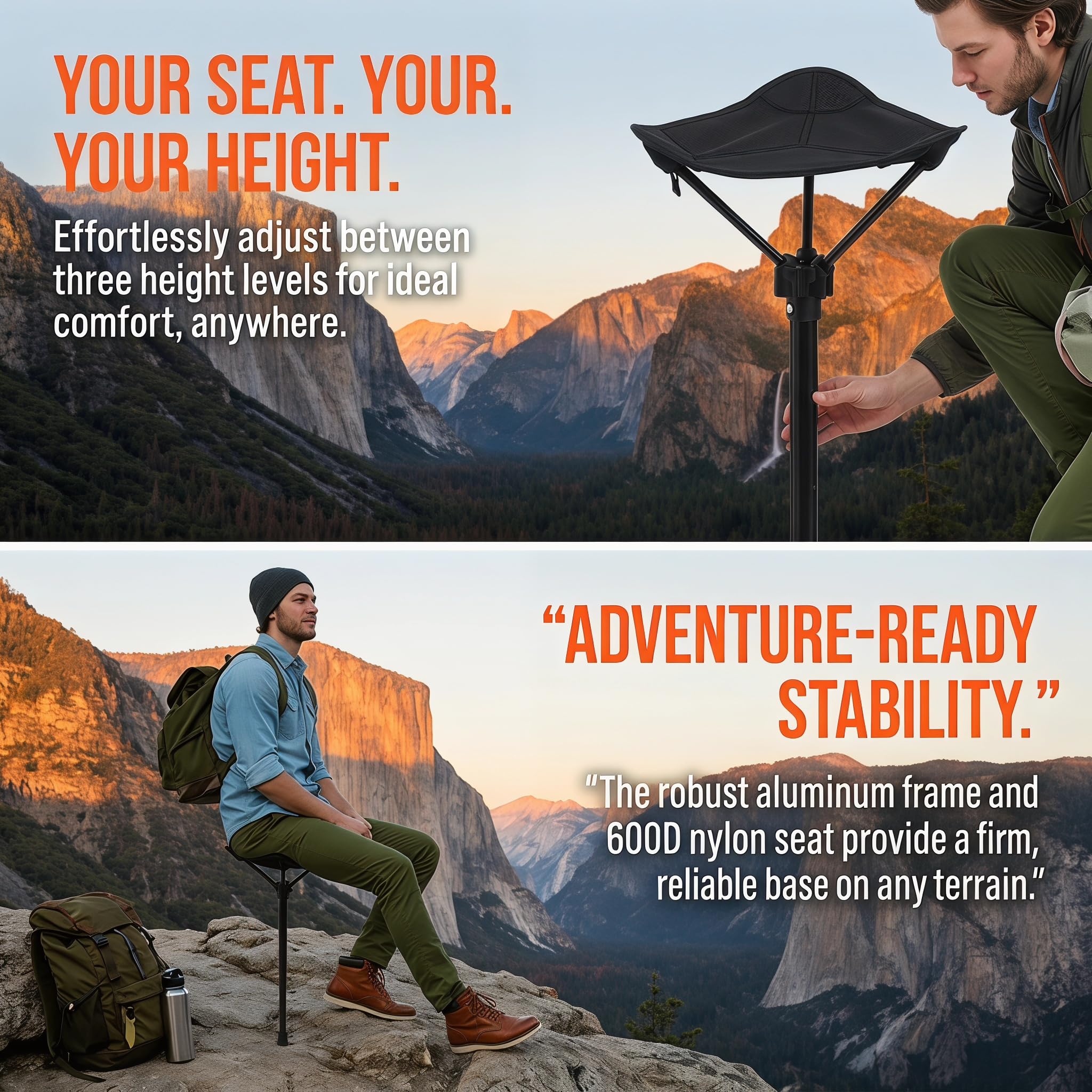 SUPVOX 1 tabouret pliable d'extérieur portable pour le camping et la randonnée, design durable et léger, hauteur pour tous les utilisateurs, gain de place et confortable