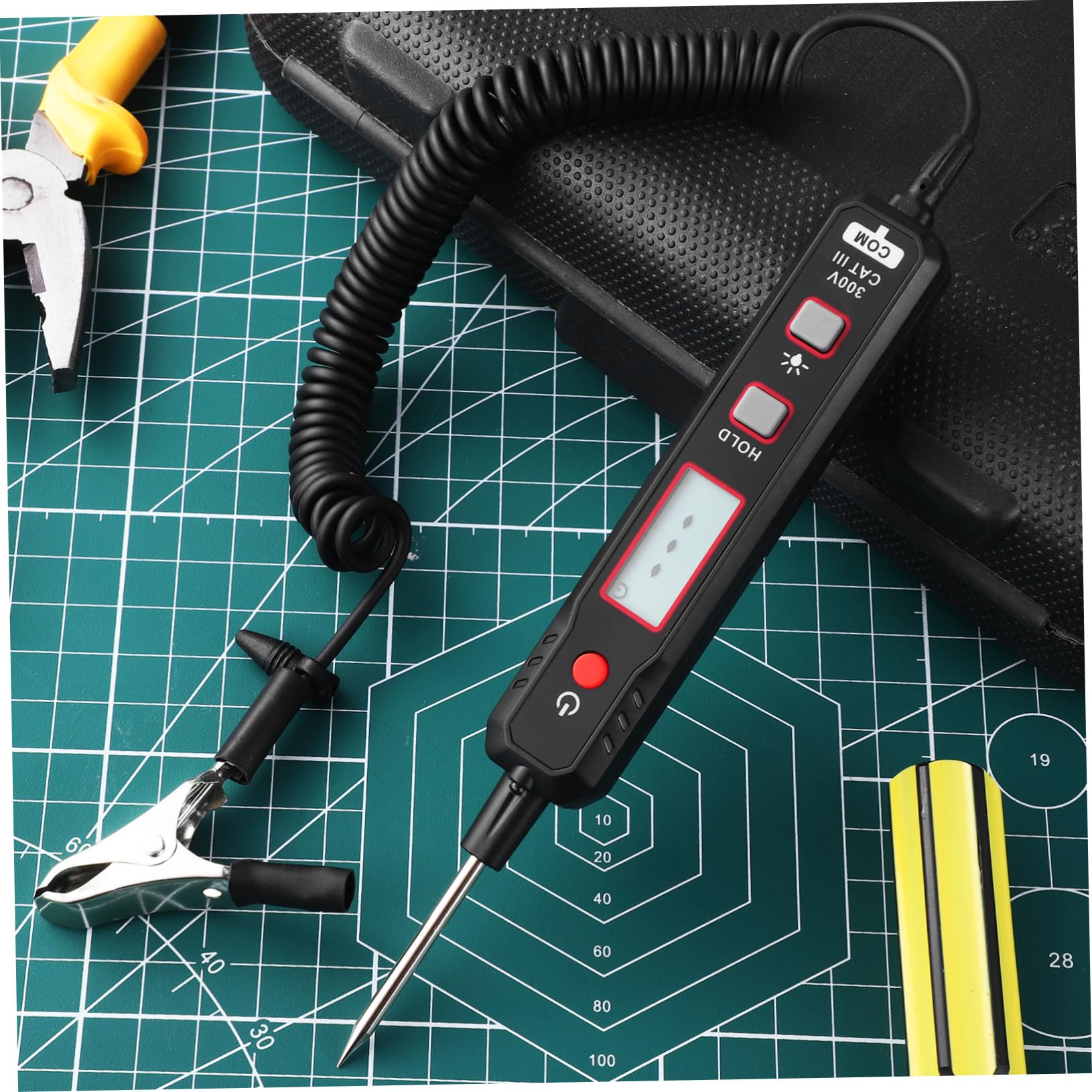 Artibetter Probador De Luz Automotriz Comprobador De Voltaje Cable De Resorte Construcción Duradera