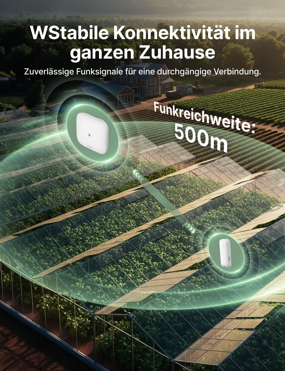 X-SENSE WLAN Hygrometer-Thermometer mit SBS50-Basisstation, Smart Temperatursensor für Innenraum-Temperatur & Luftfeuchtigkeit, App-Benachrichtigungen, 4 Sensoren & 1 Basisstation，STH0B41