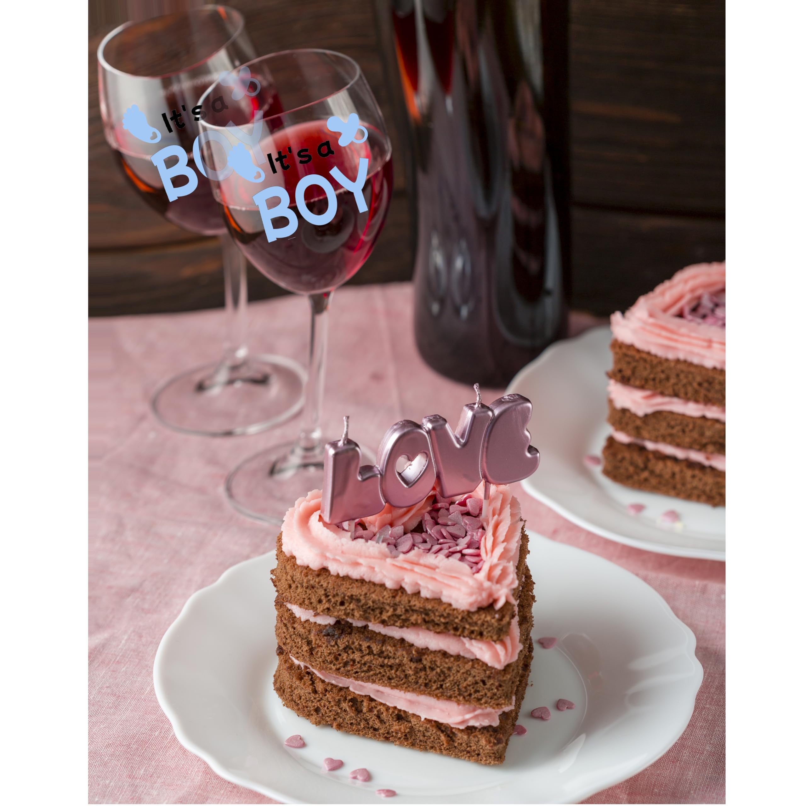 Calice Vino Personalizzato Piegato Baby Shower - Un Modo Originale Per Rivelare Il Sesso Del Tuo Bambino - Boy Or Girl?