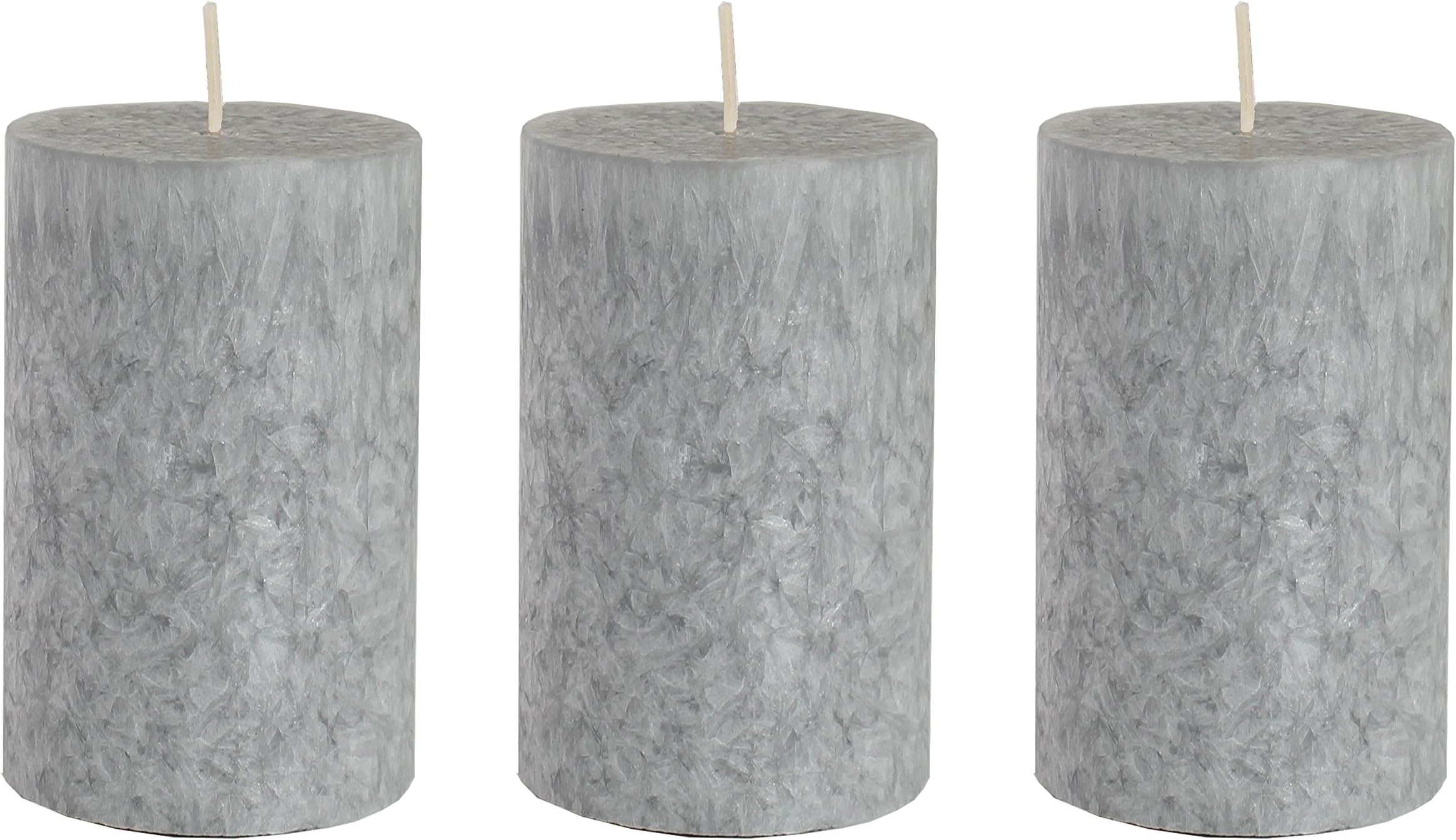Scented candle, plant, organic natural wax, candle, cream, 7.5 cm x 10 cm, 60 hours of burning time, candle Natural scented pillar candle, ocean breeze., grey, 5 x 8 cm