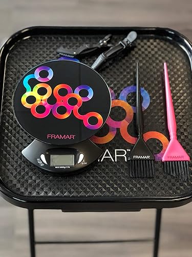 Miniatura 4 de Framar Báscula digital, báscula de color para el cabello, báscula de cocina, báscula de alimentos, báscula de gramos, color negro elegante