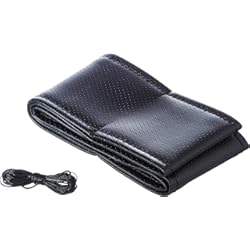 Funda Para Volante De Coche Cosida Bc Corona Funda de Volante Negra Cosida para Coche Color Negro Acabado simil Piel Universal