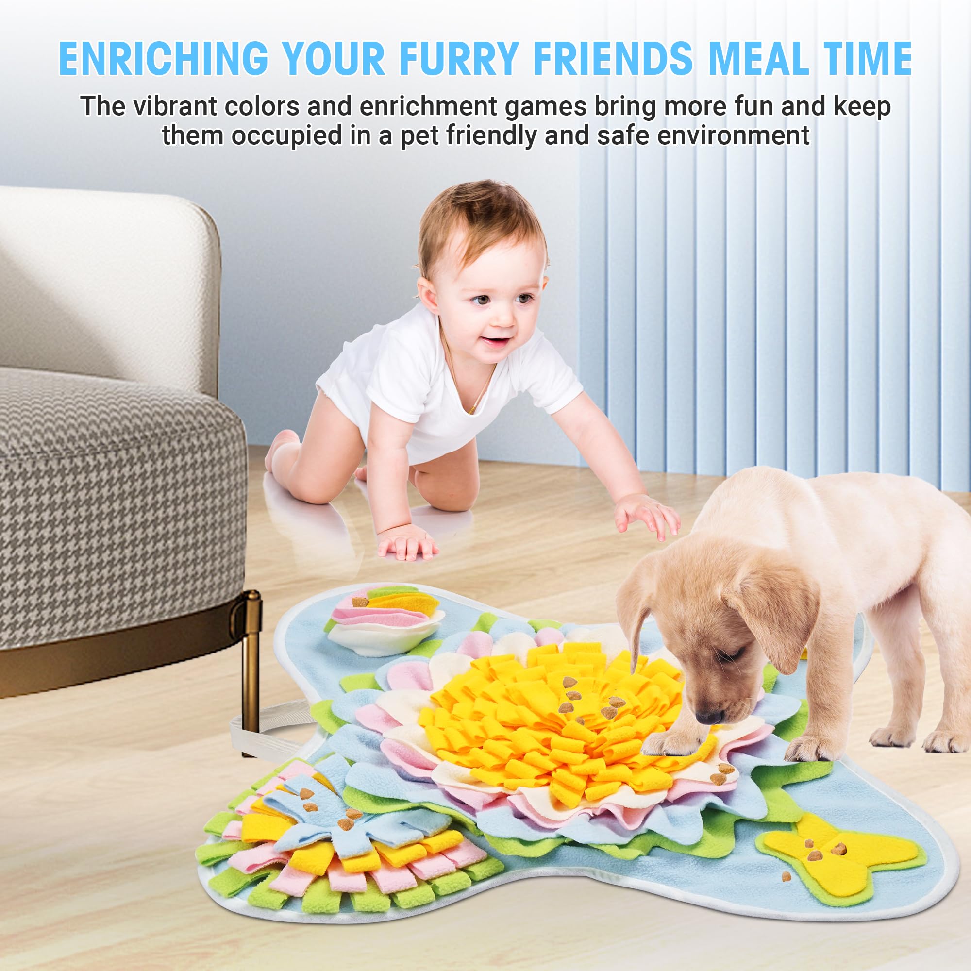 Tapete para olfatear para perros, tapete interactivo para olfatear alimentación lenta y mantenerte ocupado, juguetes para buscar alimentos, desarrollo de habilidades, alivio de la ansiedad y