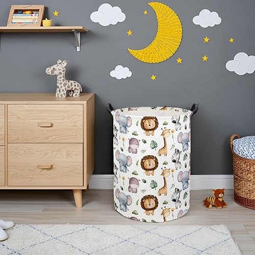 Miniatura 3 de HIYAGON Cesta de lavandería para bebé, cesta de bebé para guardería, niños y niñas, lindos juguetes para niños, organizador de decoración de