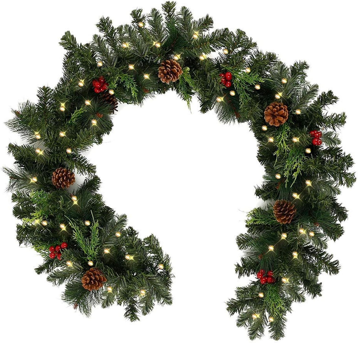 Christmas Garland PreLit Decorated Garland with Lights