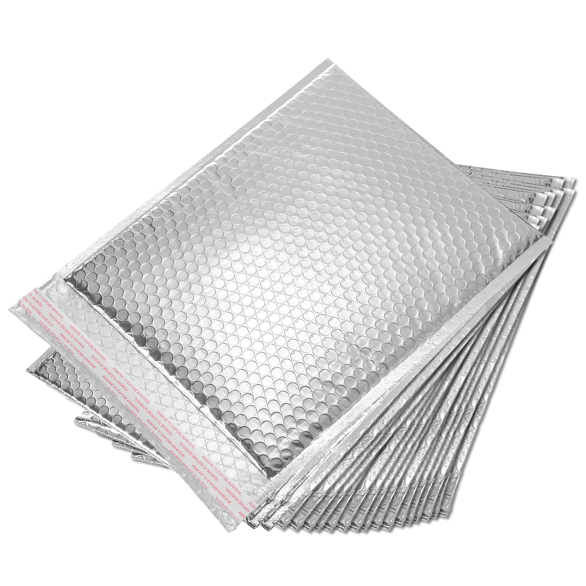 sourcing map Thermal Bubble Mailer, 11.8 × 9.8 Inch Silver Self Seal Cool Bubble Mailers Foil Mailing Envelopes for Books,Food,Cosmetics, Pack of 20