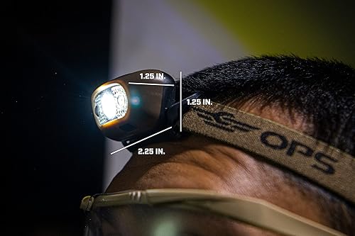 Miniatura 7 de Spec Ops Linterna frontal LED recargable, 220 lúmenes, impermeable, diadema ajustable, 5 modos de luz, 3% donado a veteranos
