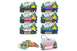 Duck It Jeep - 50-Pack of Durable Tags with Round Hole and Rubber Bands