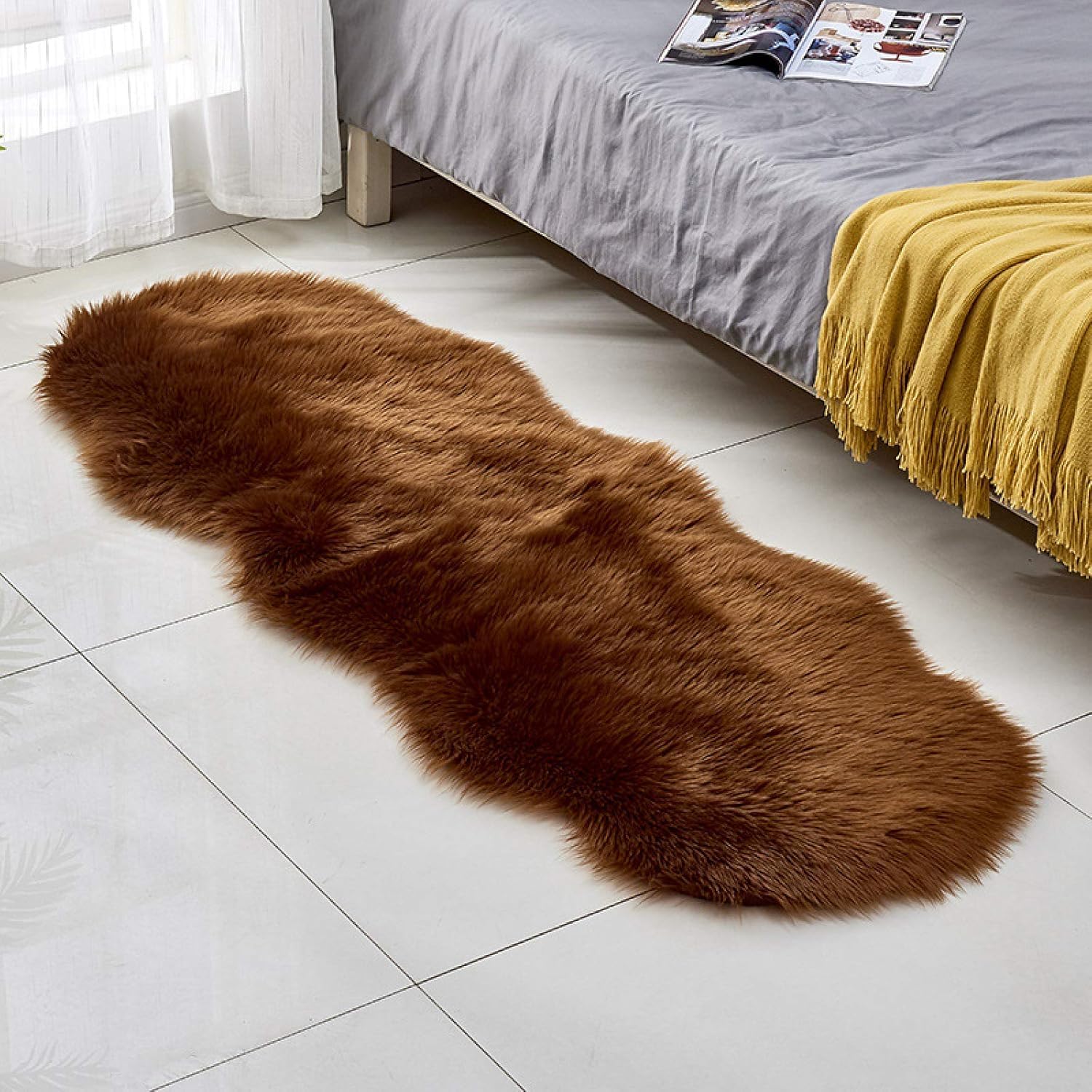 Tapis lavable poilu anti-dérapant pour sécuriser et réchauffer les sols froids