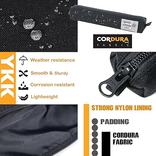 Miniatura 4 de Rough Enough - Estuche delgado pequeño para lápices, para niñas, niños, adultos, escuela, oficina, suministros de papelería con cordura negra de