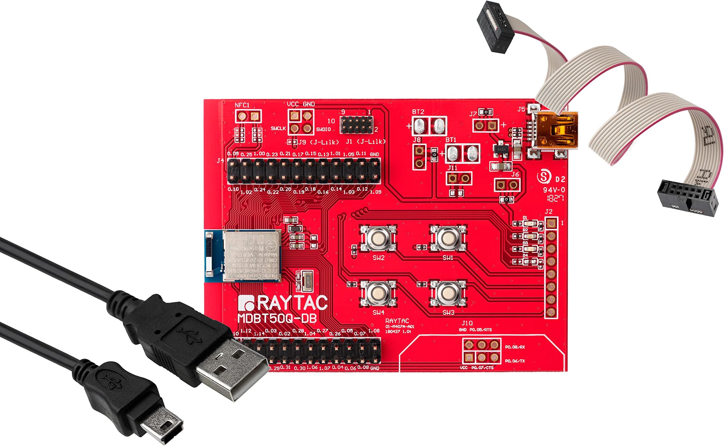 MDBT50Q-DB Nordic nRF52840 Module Demo Board Dev Kit 48 GPIO Bluetooth Module BT5.2 FCC IC CE Telec KC SRRC (Chip Antenna)