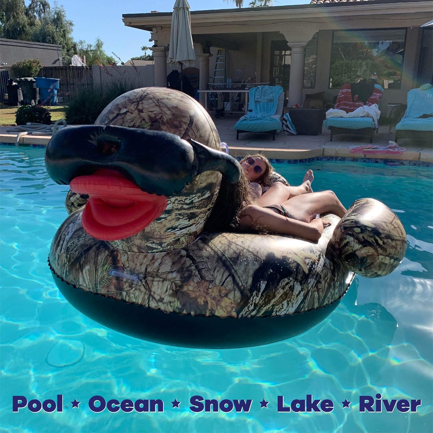 Game Inflatable Rubber Pool Float Tube - Tuff Duck Design, Pack of 1, for Kids Aged 3+, Withstand Weight up to 400 lbs