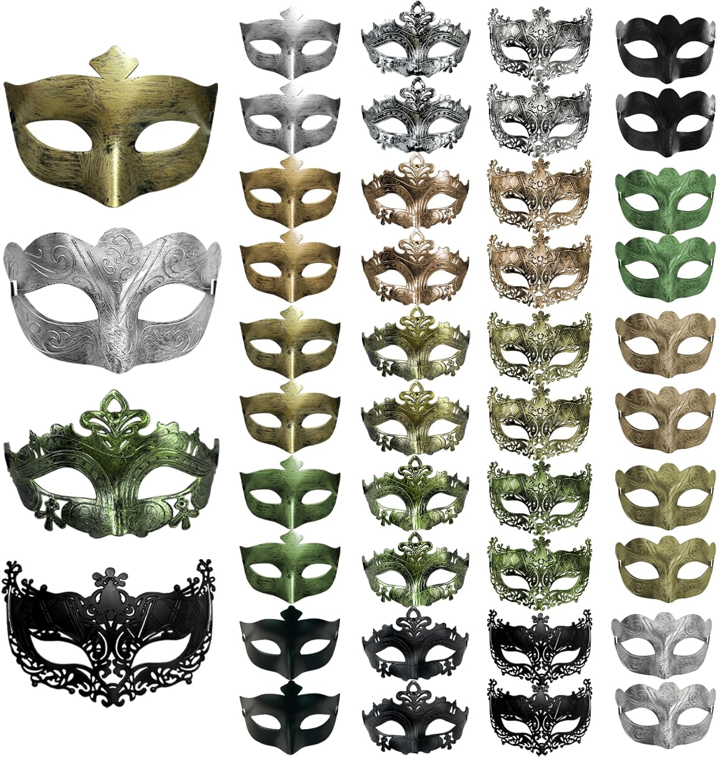 40 Pieces Masquerade Masks Vintage Antique Masks Venetian Party Masks