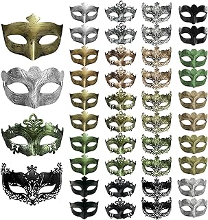 40 Pieces Masquerade Masks Vintage Antique Masks Venetian Party Masks