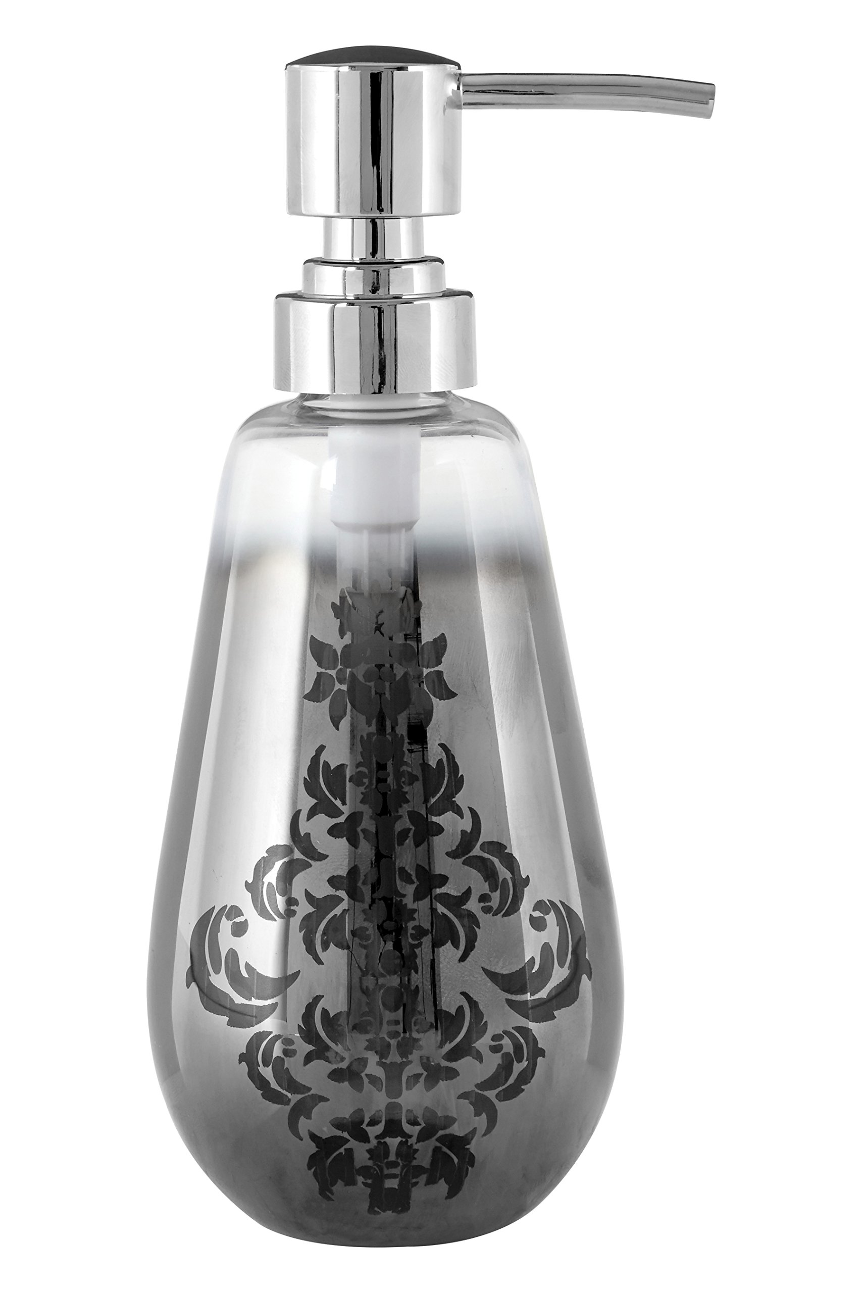 Premier Housewares Elissa Soap Dispenser Decorative Leaf Motifs, 395 Ml Silver