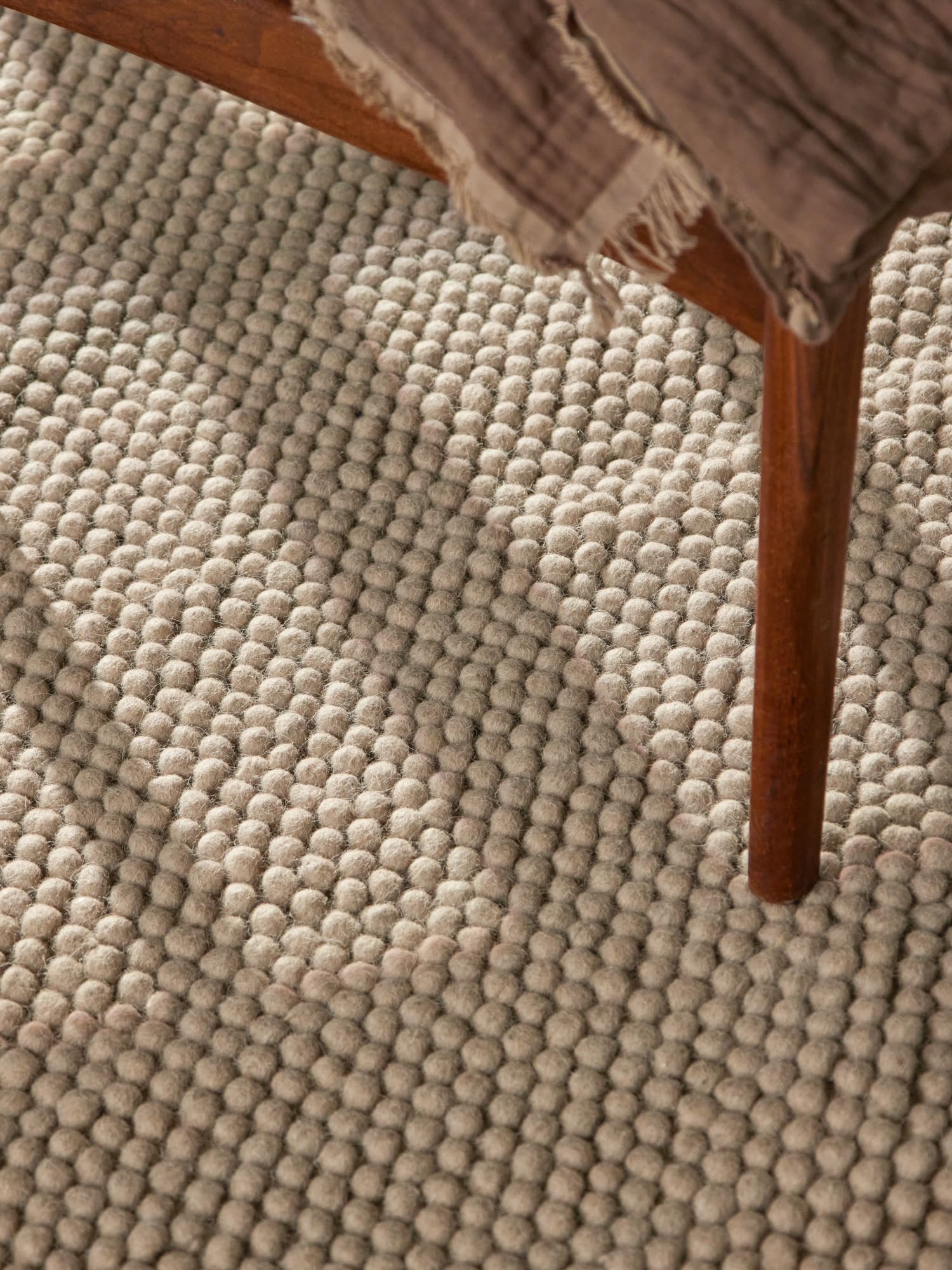 Ted Baker Wollteppich Diana - Natürlicher Wohnzimmerteppich, 100% Wolle, Handgewebt & Zeitlos, Naturfaser Teppich, Skandi Look für Wohnzimmer, Schlafzimmer, Esszimmer – Beige, 200x300 cm