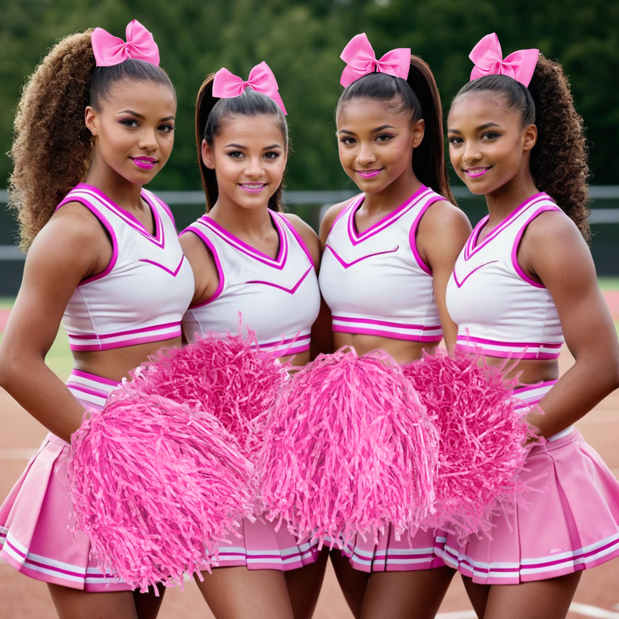 VGEBY 6Pcs Cheerleading Pom Poms Cheerleader Sport Party Dance Accessori Mantello Fiori Pompoms Cheers -7 Colori (Colore : Rosso