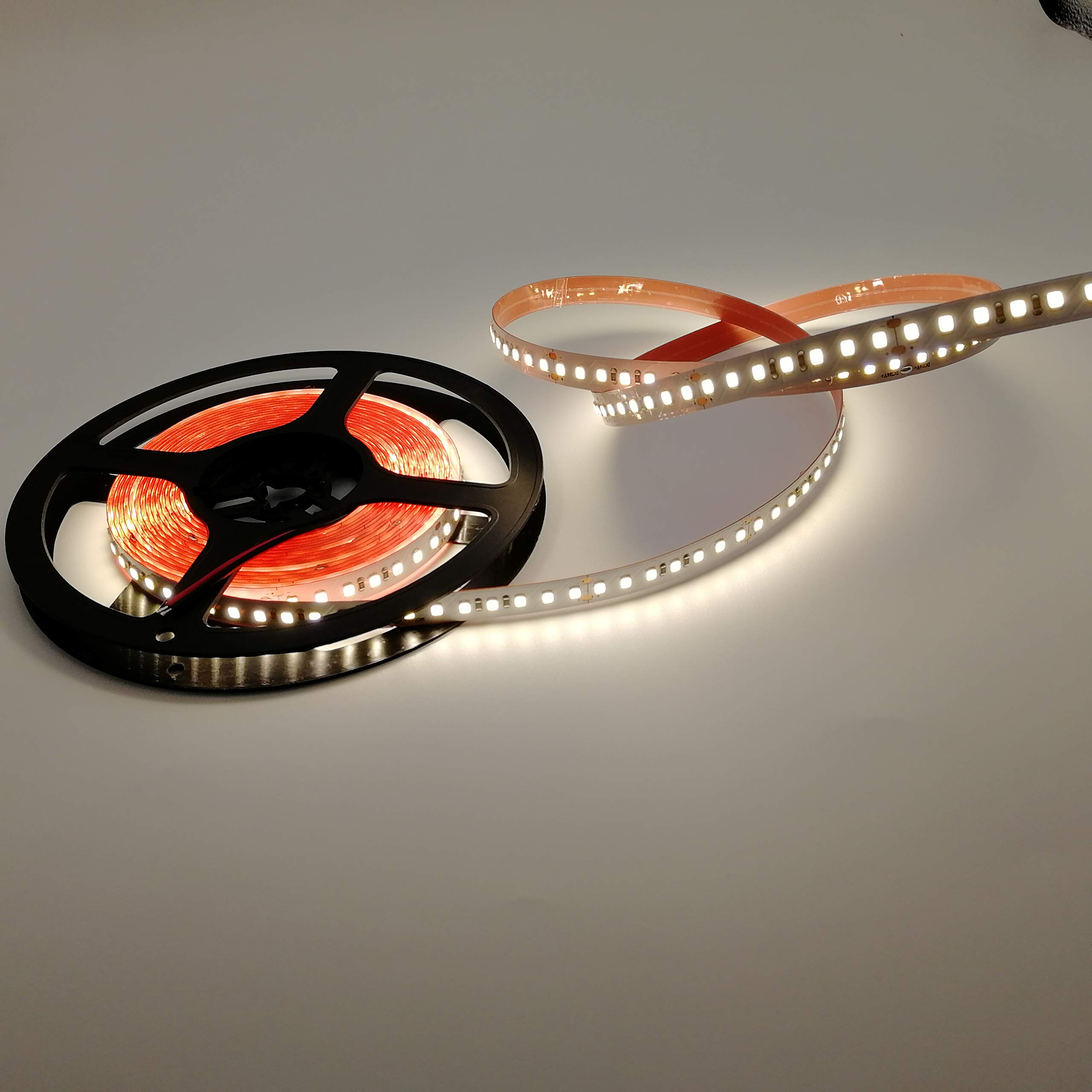 Rollo de 5 metros de tira 600 LED 2835 SMD luz natural 5 metros 24 V DC con cinta adhesiva 3 m blanco neutro modelo Premium