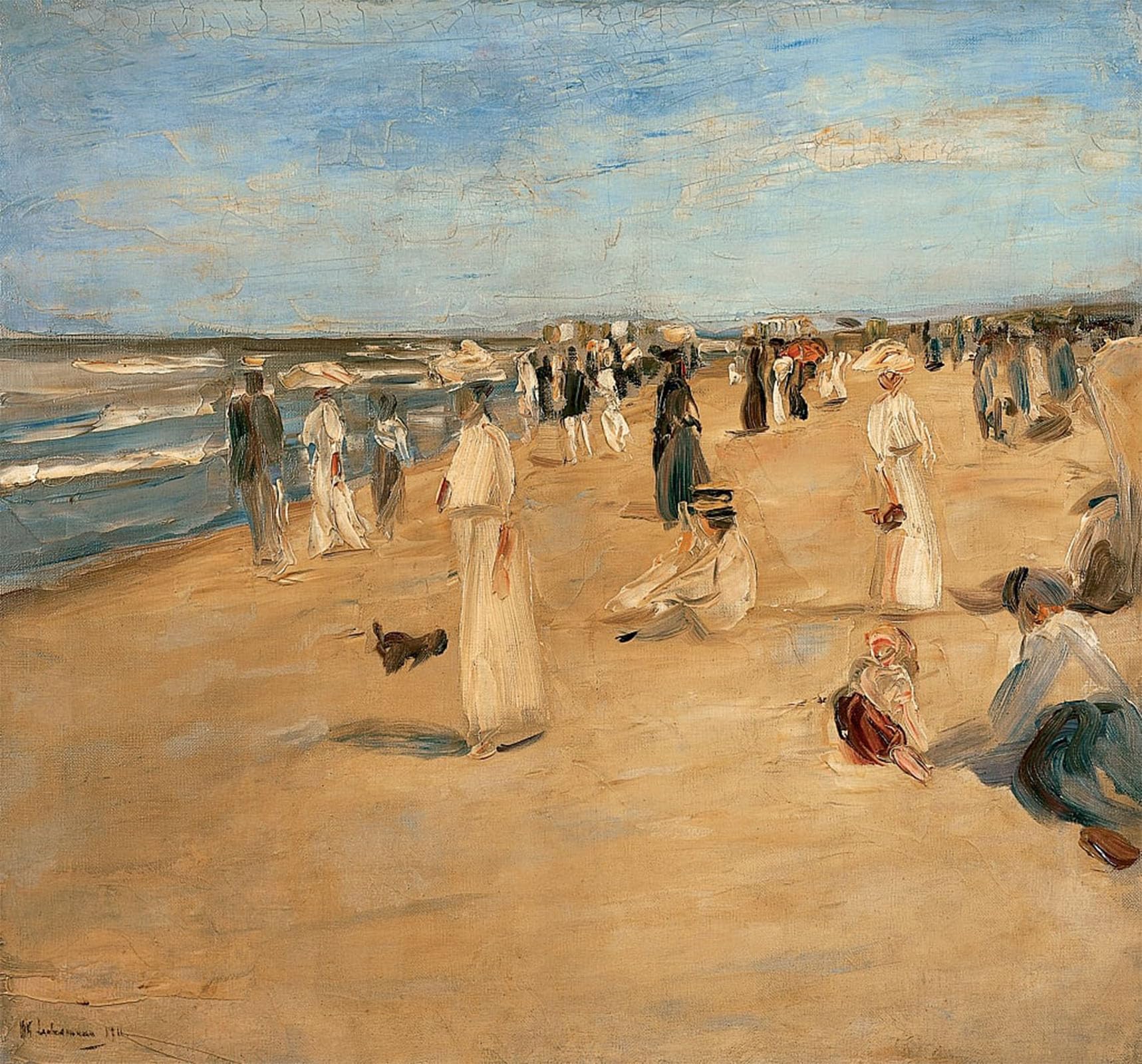 ARTXLXXBN Famous Painting Art Wall Decor Abstract Art Picture Beach at Noordwijk by Max Liebermann Animal Pictures for Home Decor 60x90cm