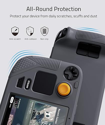 Miniatura 5 de 4 fundas protectoras Syntech compatibles con Steam Deck, funda de silicona con agarres antideslizantes para el pulgar