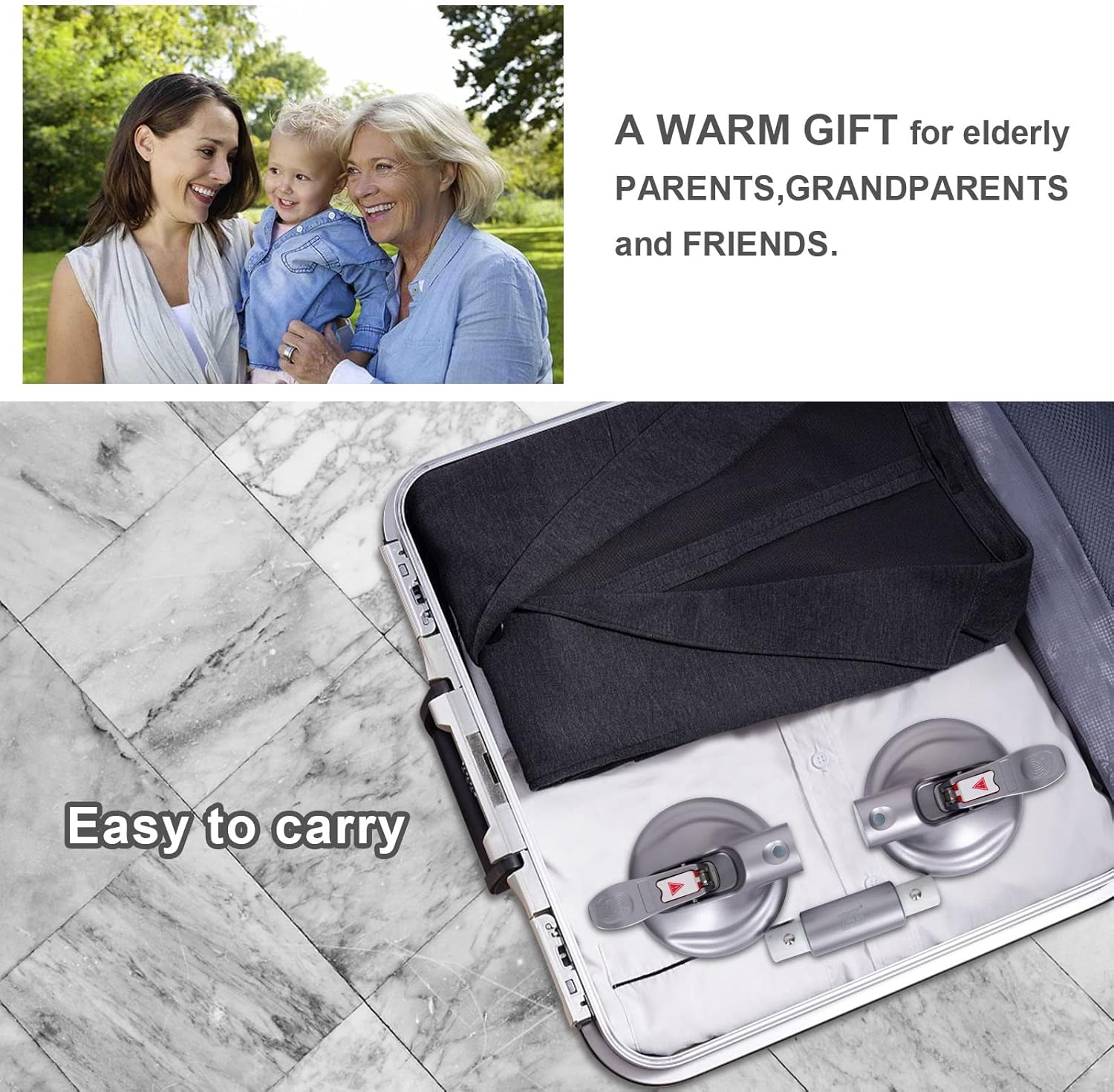 15inch Suction Shower Grab Bar, Portable Shower Handle Bar Suction Grip Bar Bathtub Handle with Strong Suction Cup Fitting and Rapid Release for Bathroom(Max Capacity :300lb