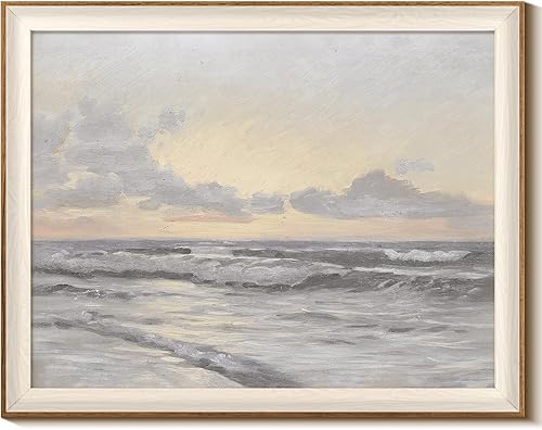 Miniatura 34 de InSimSea Arte de Pared en Lienzo Enmarcado Decoración de Habitación, Imágenes de Paisaje Costero Clásico para Baño Decoraciones de Pared, Arte