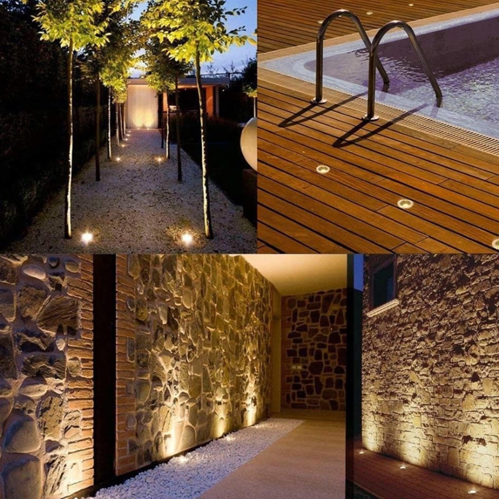 Quadratisches Boden-Landschaftslicht - Unterirdisches Außenlicht, Led-Außenstrahler, wasserdichte Ip66-Landschaftslichter, Unterirdisches Außenlicht, Für Terr (Warmweiß 5 W)