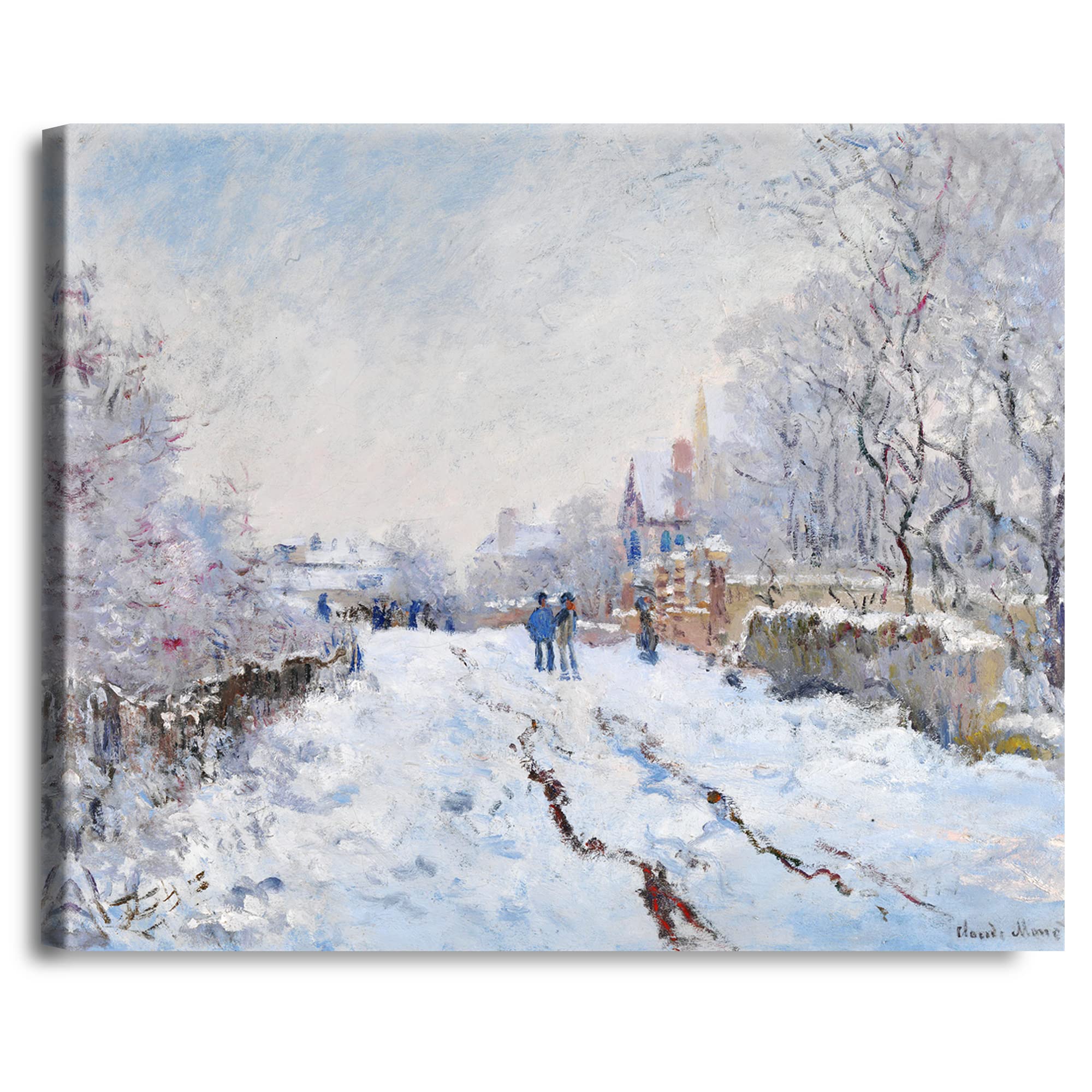 Snow at Argenteuil 1875 by Claude Monet The World Classic Art Reproductions, Giclee Canvas Prints Wall Art for Home Decor,30x36x1.5 inches