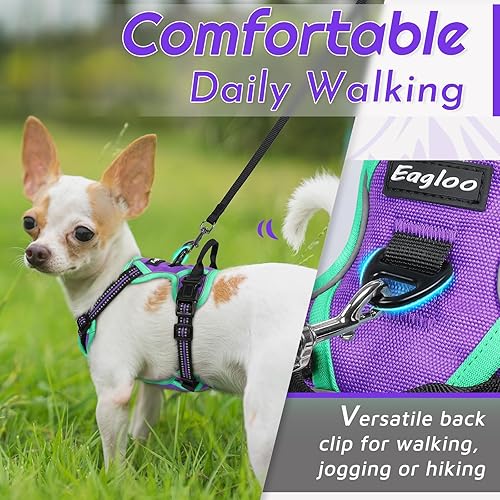 Miniatura 227 de Eagloo Arnés para perro de tamaño mediano, chaleco de servicio sin tirones con tiras reflectantes y asa de control, ajustable y cómodo para caminar